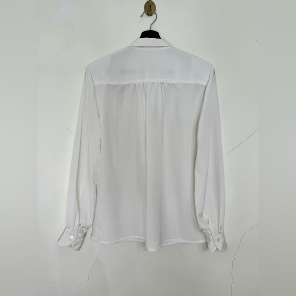 Vintage Eaton Secretary Peter Pan Collar Pleated Blouse Ruffle cuffs 12 - Picture 2 of 6